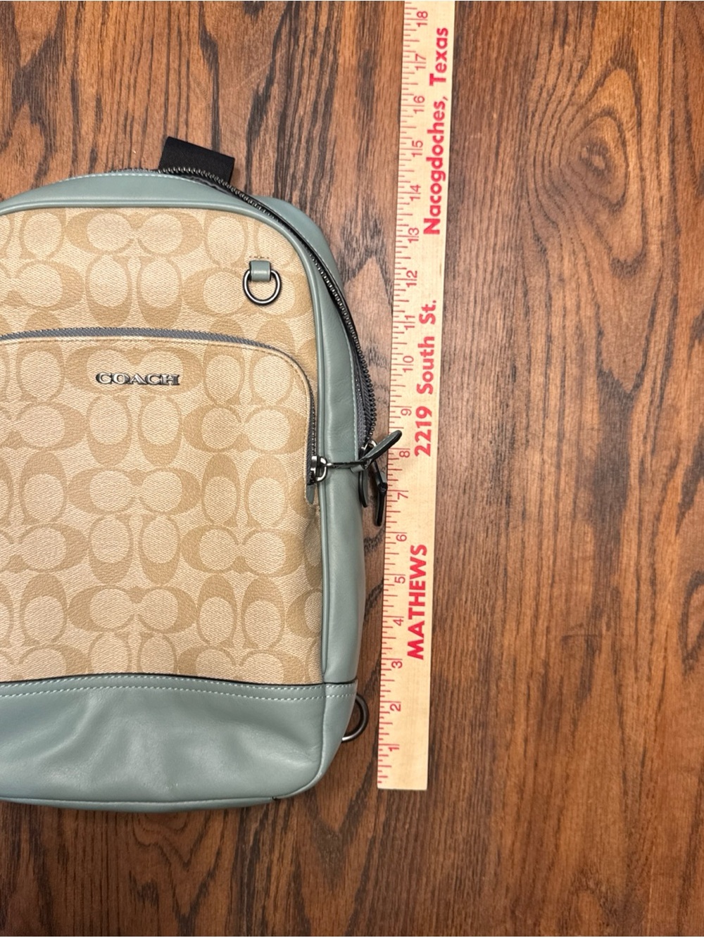 Coach Graham Crossbody Beige Light Blue Crossbody Bag Logo Pattern - Picture 12 of 16